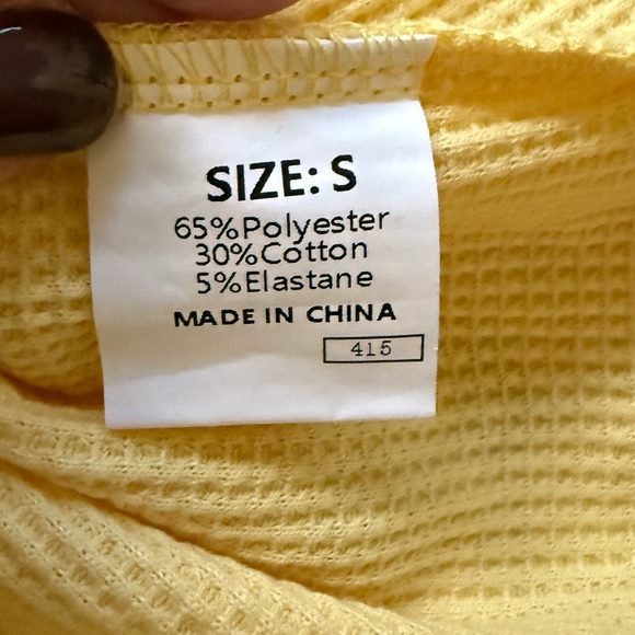 NWOT Boutique Brand Thermal Round Neck Babydoll Top With Floral Long Sleeves - Picture 7 of 8